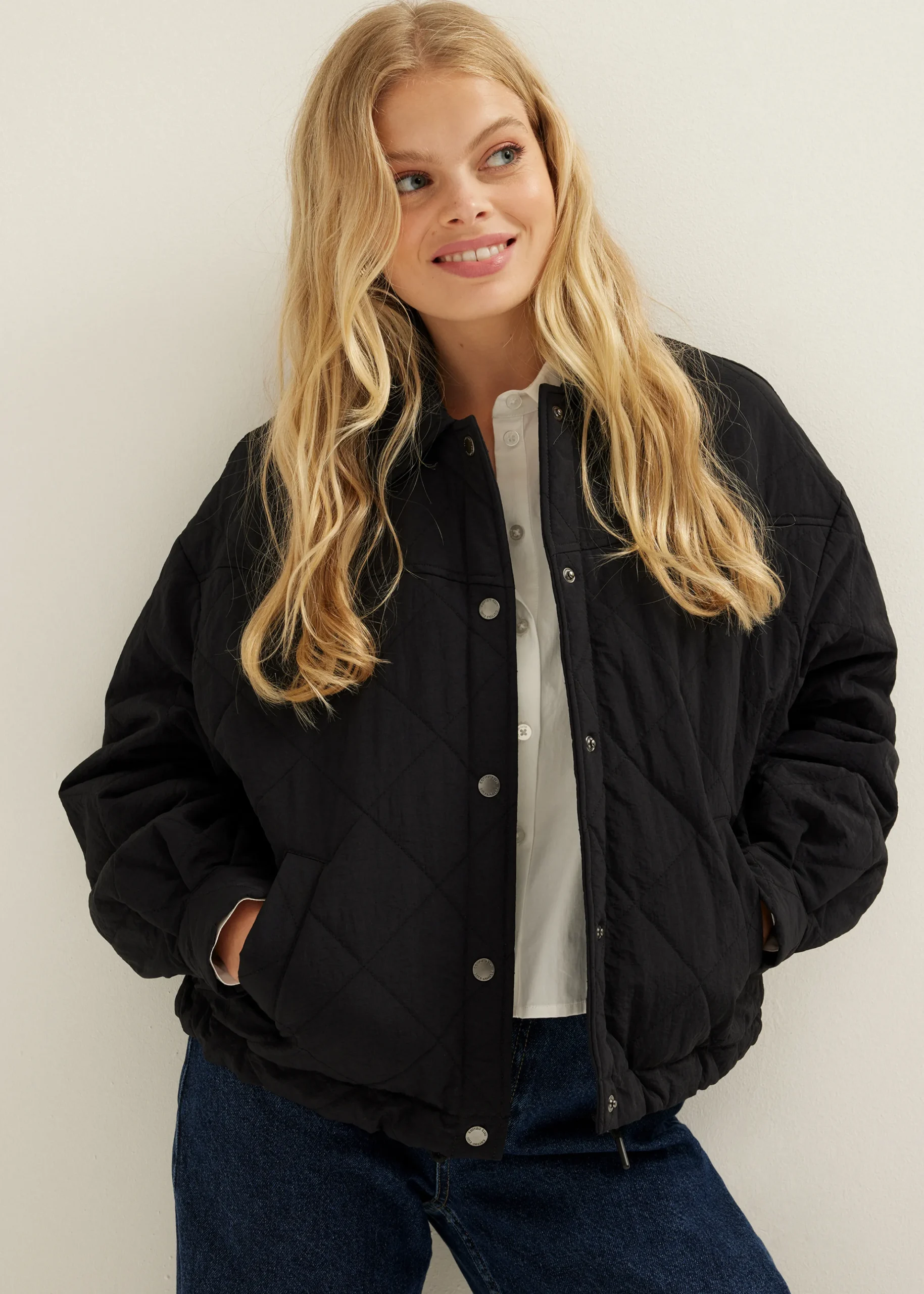Hot Cotton Club Jacket gequilt zwart