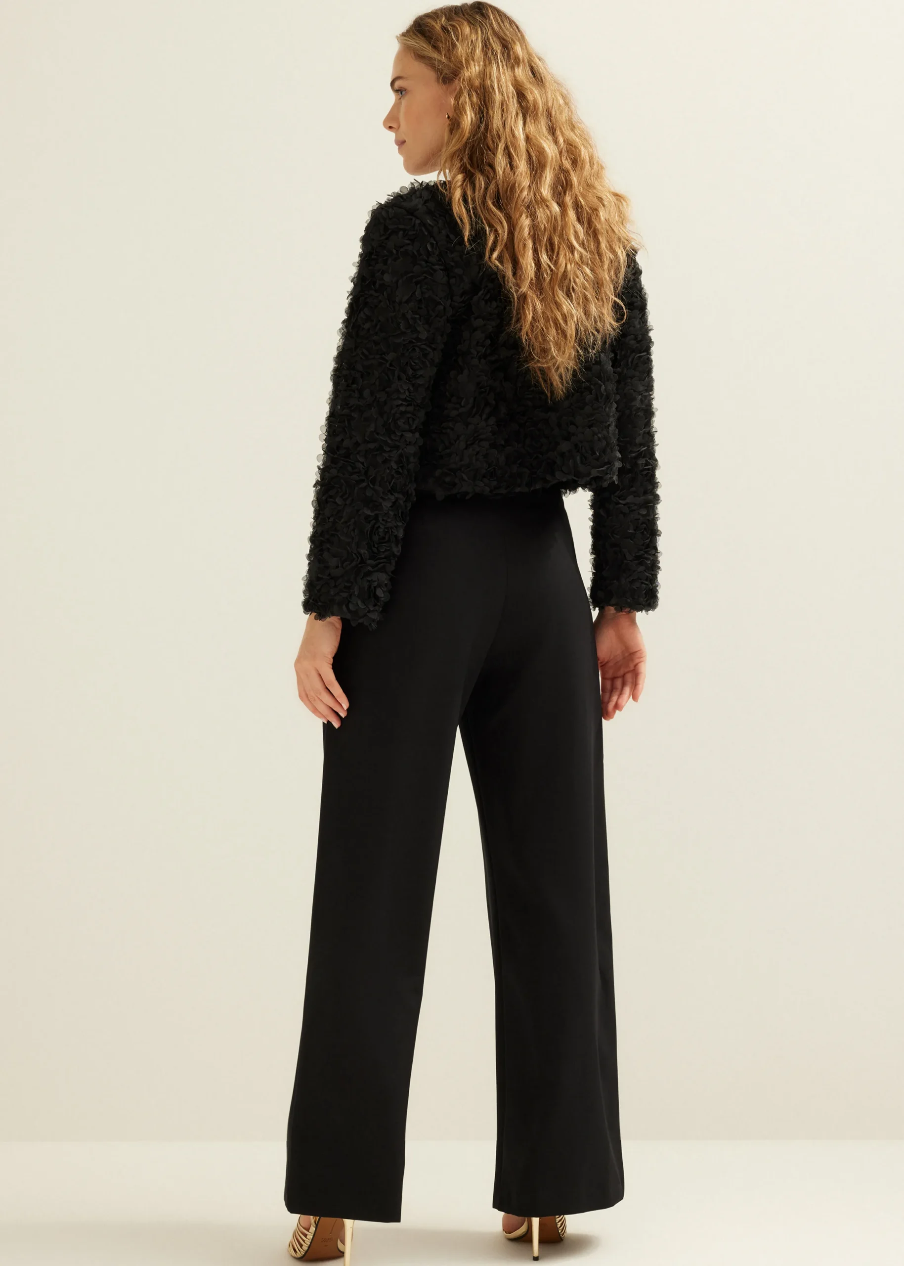 Fashion Cotton Club Jacket tulle bloemen zwart
