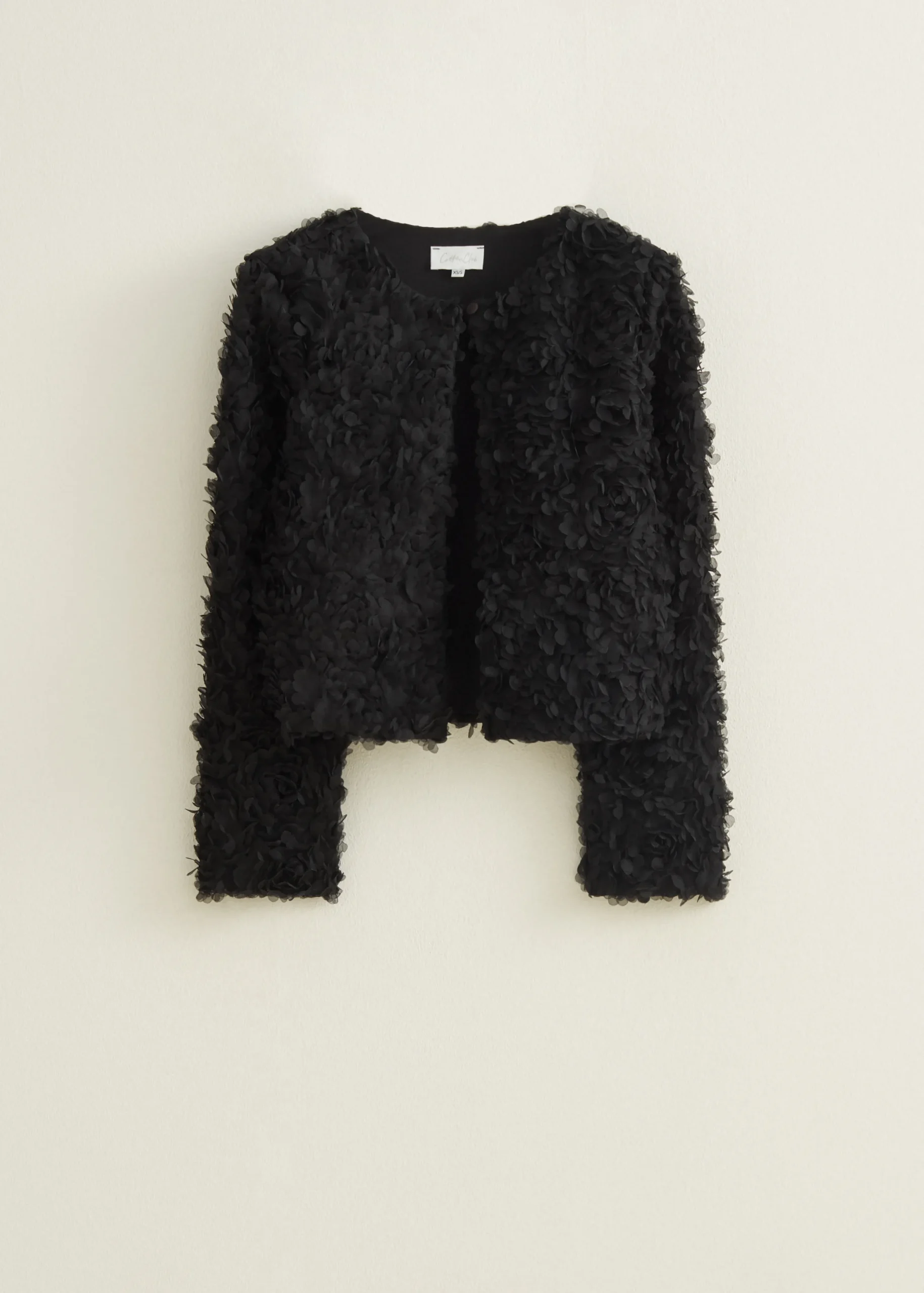 Fashion Cotton Club Jacket tulle bloemen zwart