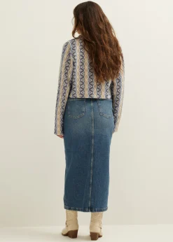 Online Cotton Club Jack met jacquard patroon royalblauw