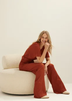 Clearance Cotton Club Jumpsuit met ceintuur middenbruin