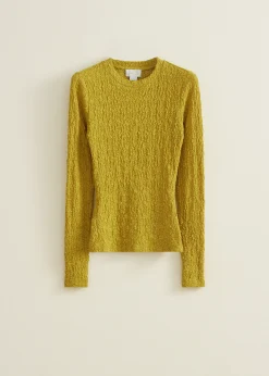 Outlet Cotton Club Kanten top geel,lime