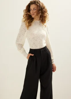 Sale Cotton Club Kanten top ecru