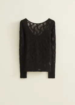 Outlet Cotton Club Kanten top zwart