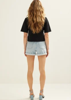 Hot Cotton Club Kort basic t-shirt zwart