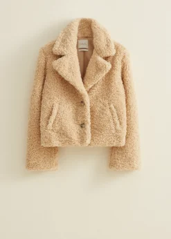 Outlet Cotton Club Korte teddy jas wit,off-white