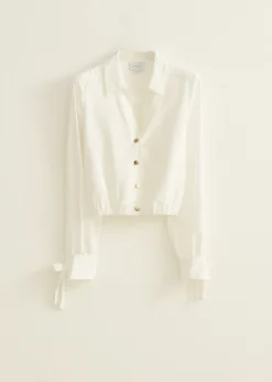 Hot Cotton Club Korte witte blouse wit,off-white