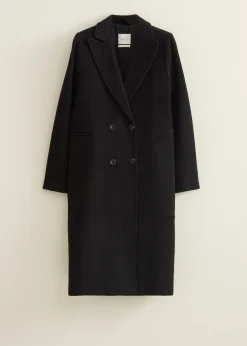 Fashion Cotton Club Lange jas wolmix zwart