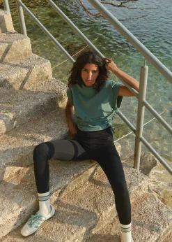 Best Cotton Club Legging met rib structuur zwart