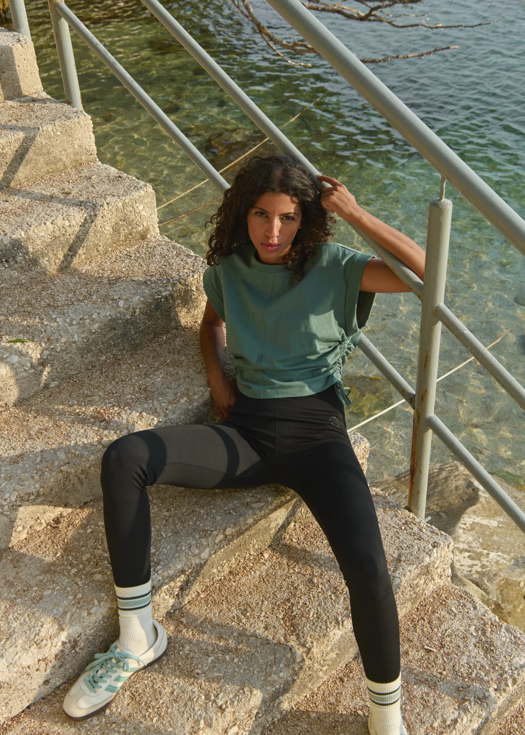 Best Cotton Club Legging met rib structuur zwart