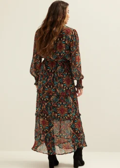 Fashion Cotton Club Maxi jurk met all-over print meerkleurig