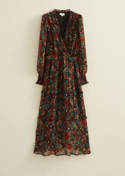 Fashion Cotton Club Maxi jurk met all-over print meerkleurig