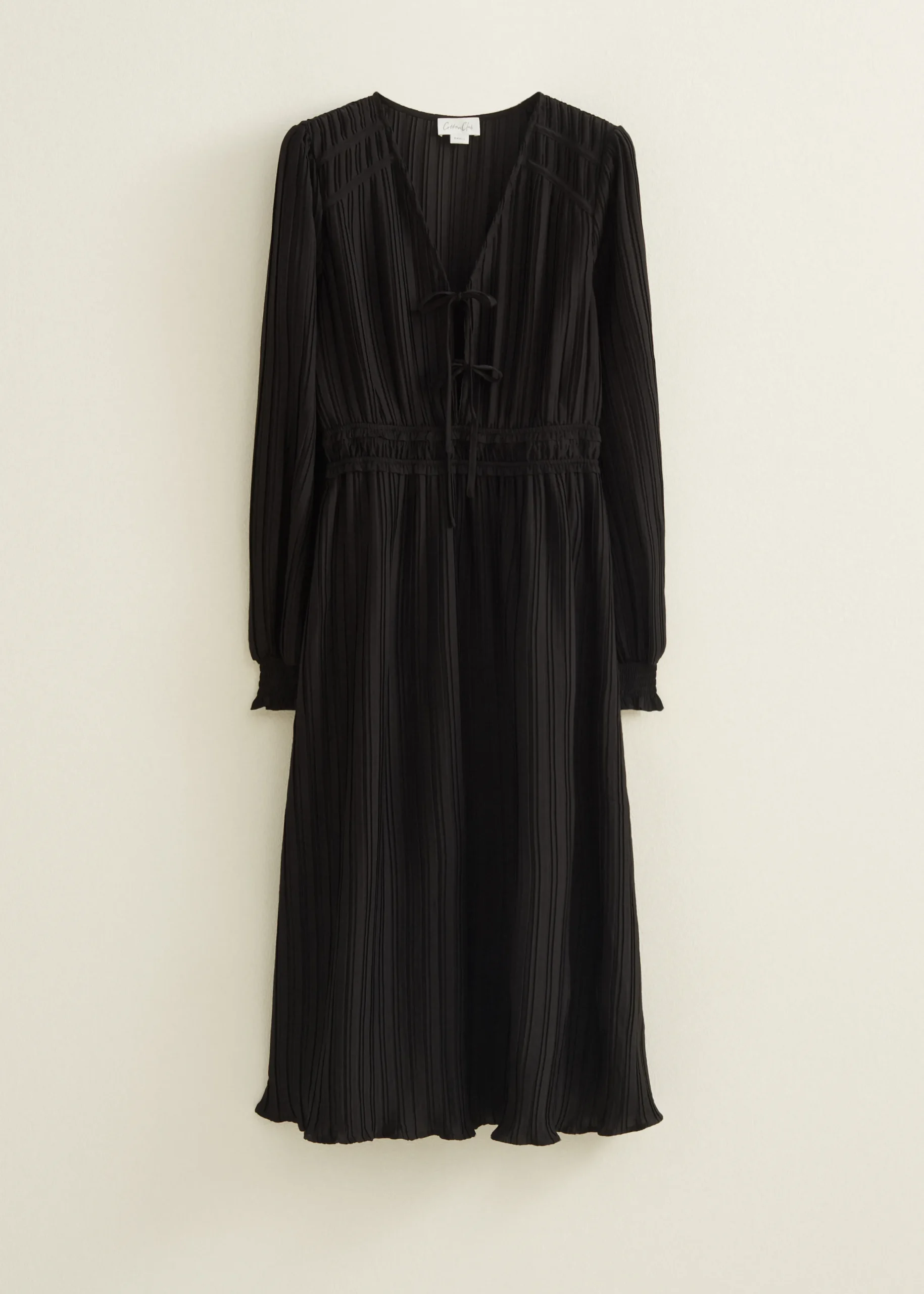 Fashion Cotton Club Maxi plisse jurk zwart