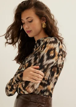 Outlet Cotton Club Mesh top met all-over print mint