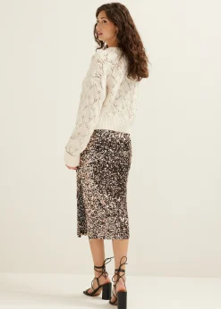 Hot Cotton Club Midi pailletten rok meerkleurig