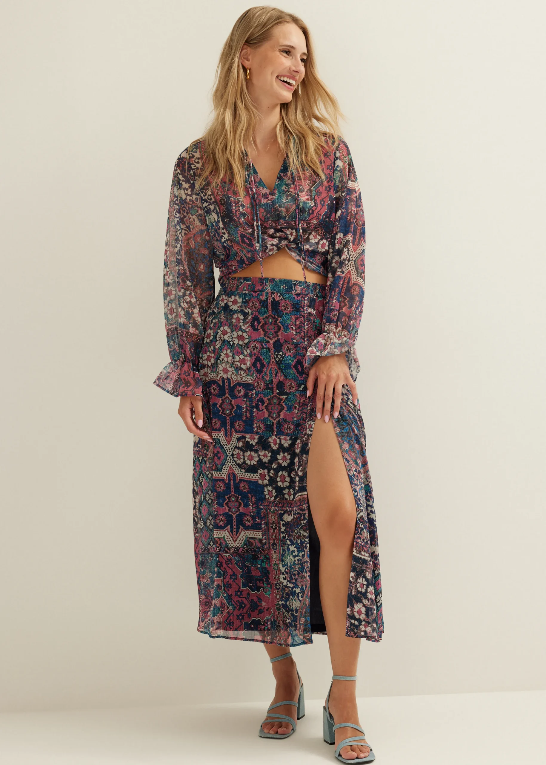 Discount Cotton Club Midi rok met print meerkleurig