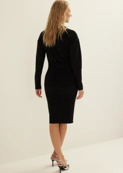 New Cotton Club Midi rok met studs zwart