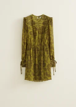 Outlet Cotton Club Mini jurk met print middengroen