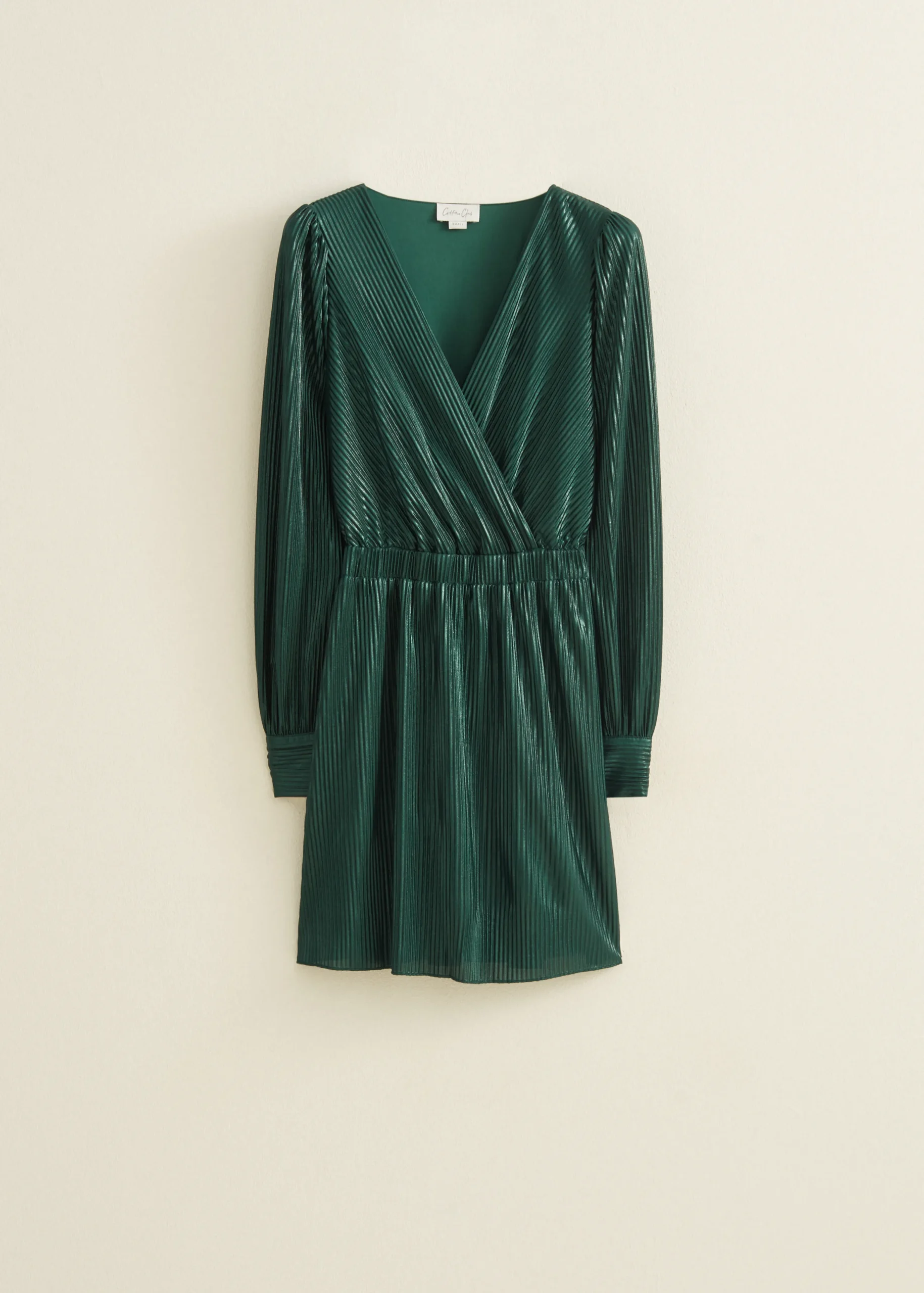 Clearance Cotton Club Mini jurk van plissé donkeraqua