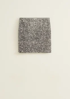 Sale Cotton Club Mini pailletten rok grijs