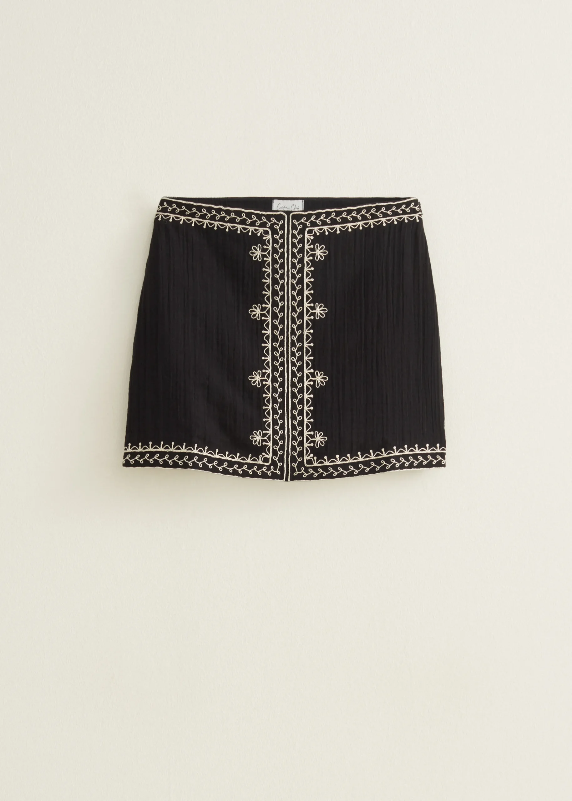 Discount Cotton Club Mini rok met borduurwerk zwart