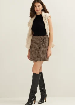 Best Cotton Club Mini rok met overslag choco