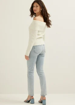 Sale Cotton Club Off-shoulder trui ecru