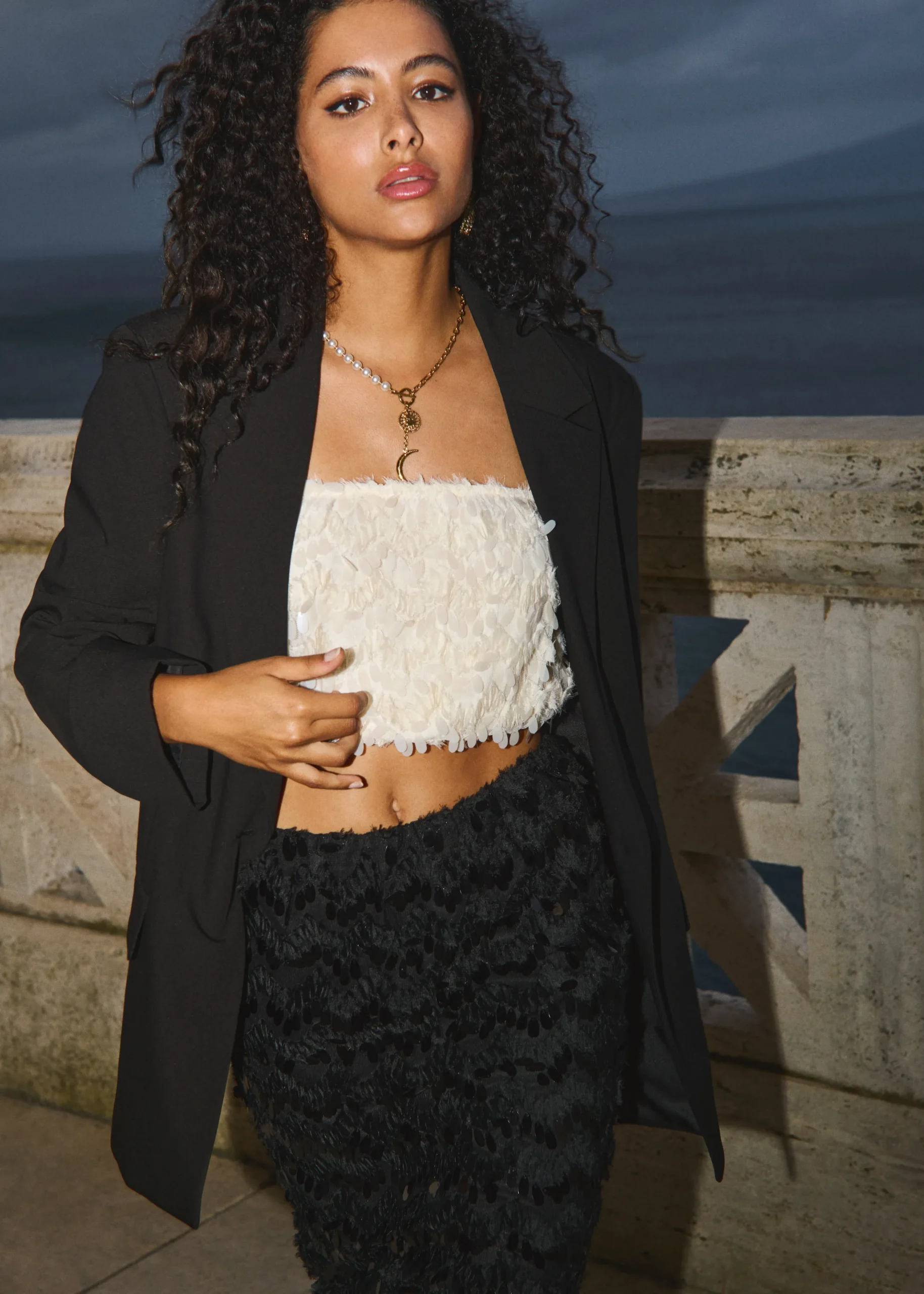 Best Cotton Club Oversized blazer zwart