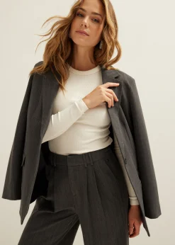 New Cotton Club Oversized blazer gemêleerd antracietgemêleerd