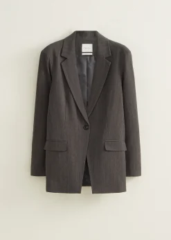 New Cotton Club Oversized blazer gemêleerd antracietgemêleerd