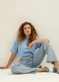 New Cotton Club Oversized t-shirt Hemelsblauw