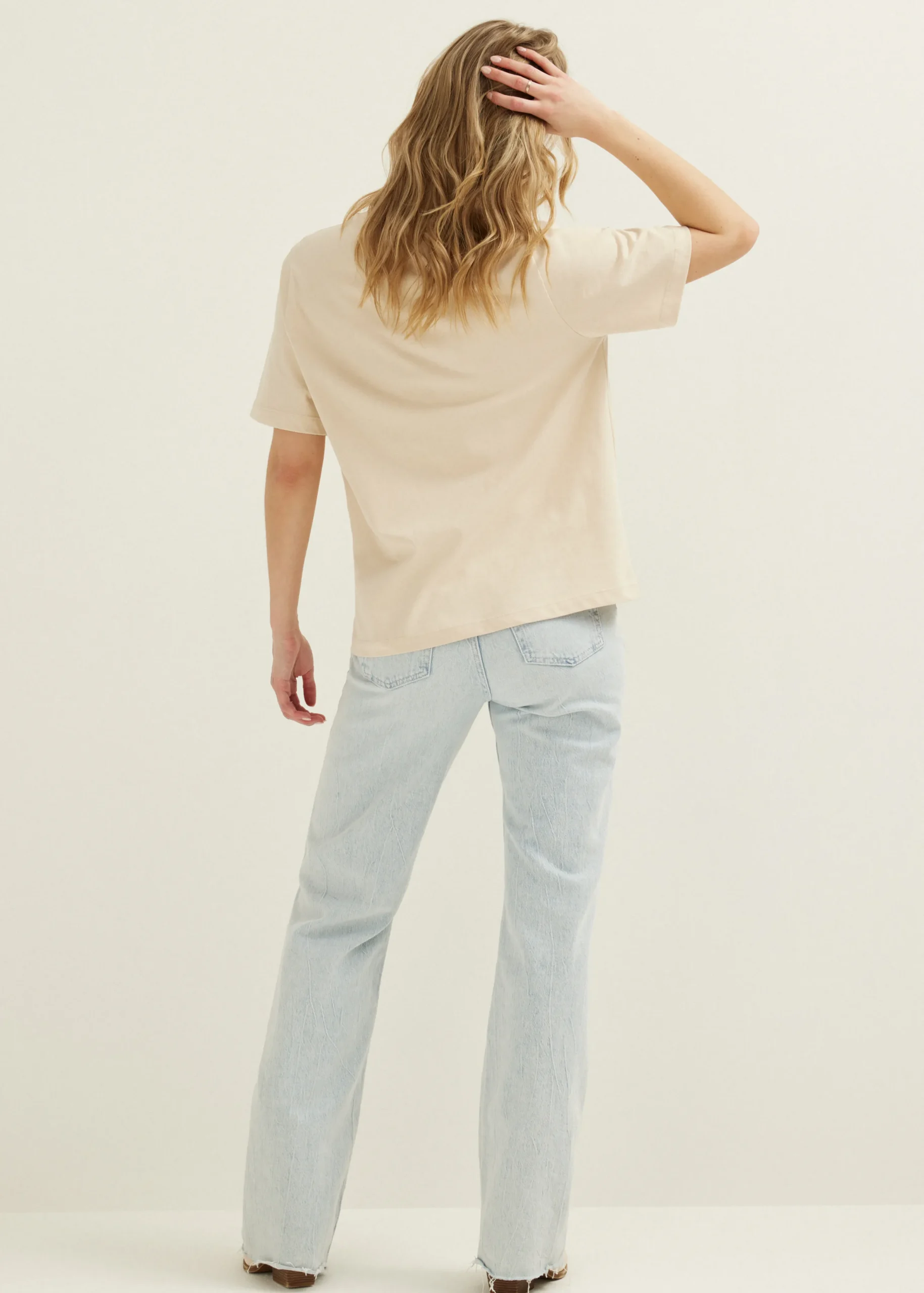 Sale Cotton Club Oversized t-shirt lichtzand