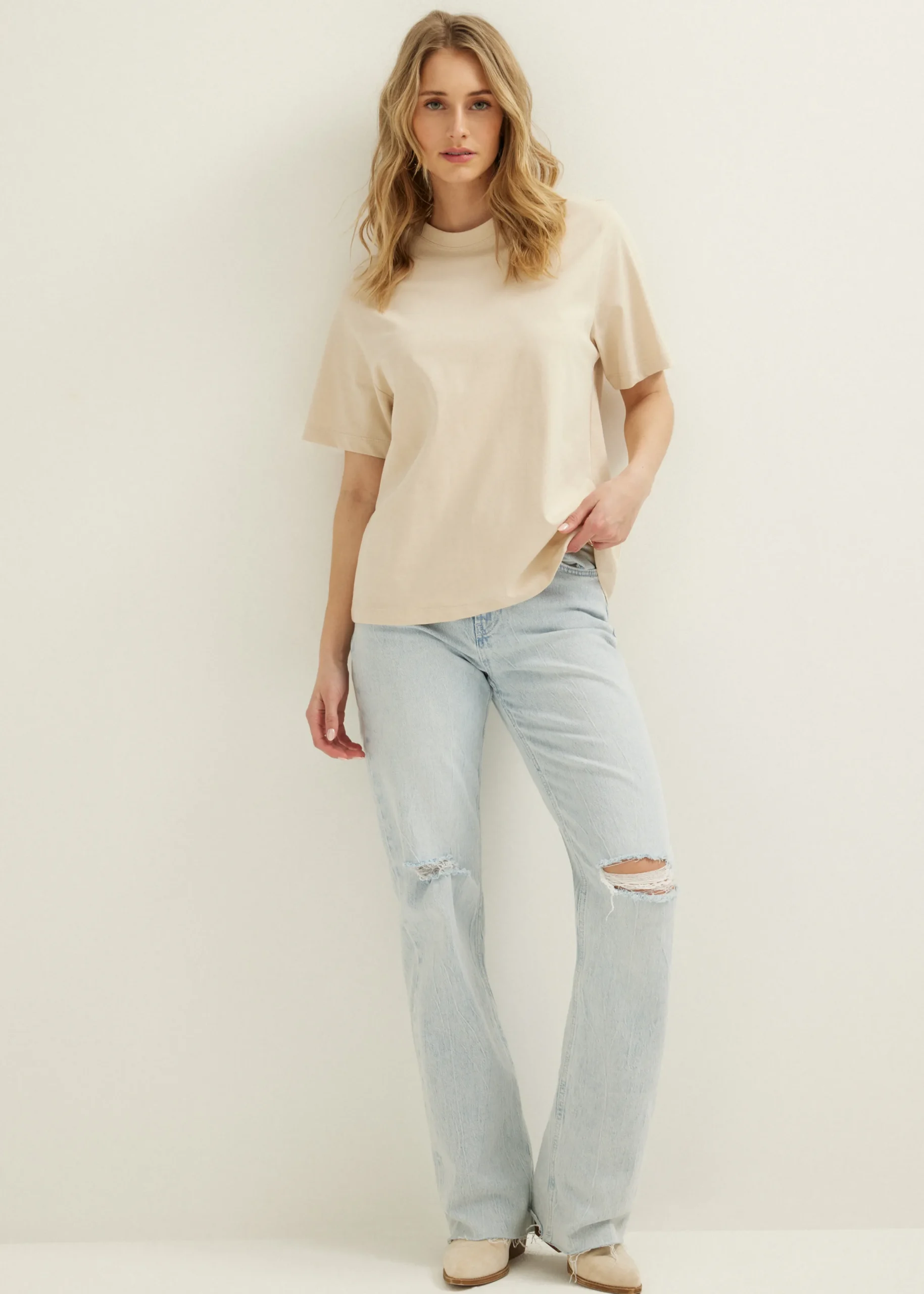 Sale Cotton Club Oversized t-shirt lichtzand