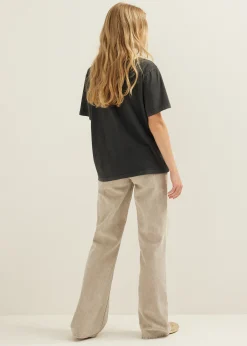 Outlet Cotton Club Oversized t-shirt met kralen antraciet
