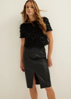 Hot Cotton Club Pailletten top zwart