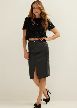 Hot Cotton Club Pailletten top zwart