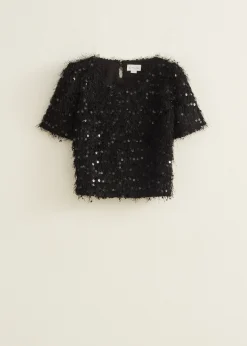 Hot Cotton Club Pailletten top zwart