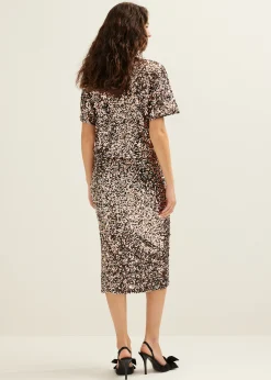 New Cotton Club Pailletten top tweekleurig meerkleurig
