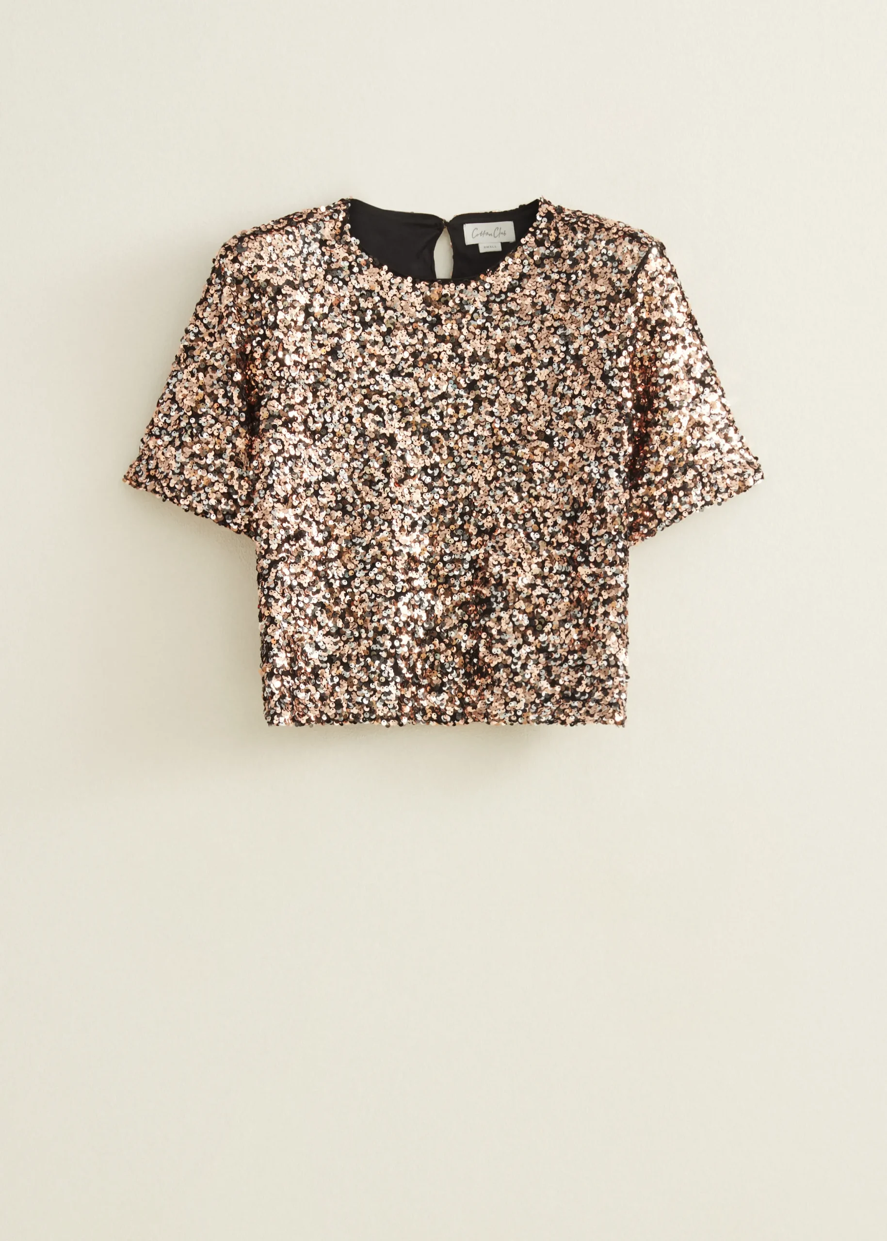 New Cotton Club Pailletten top tweekleurig meerkleurig