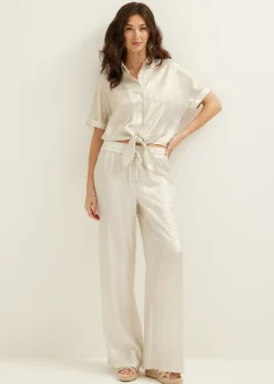Clearance Cotton Club Palazzo broek champagne