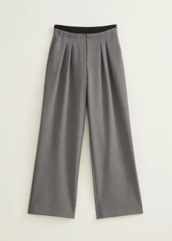 Hot Cotton Club Pantalon met elastieke band middengrijsgem&ecirc;leerd