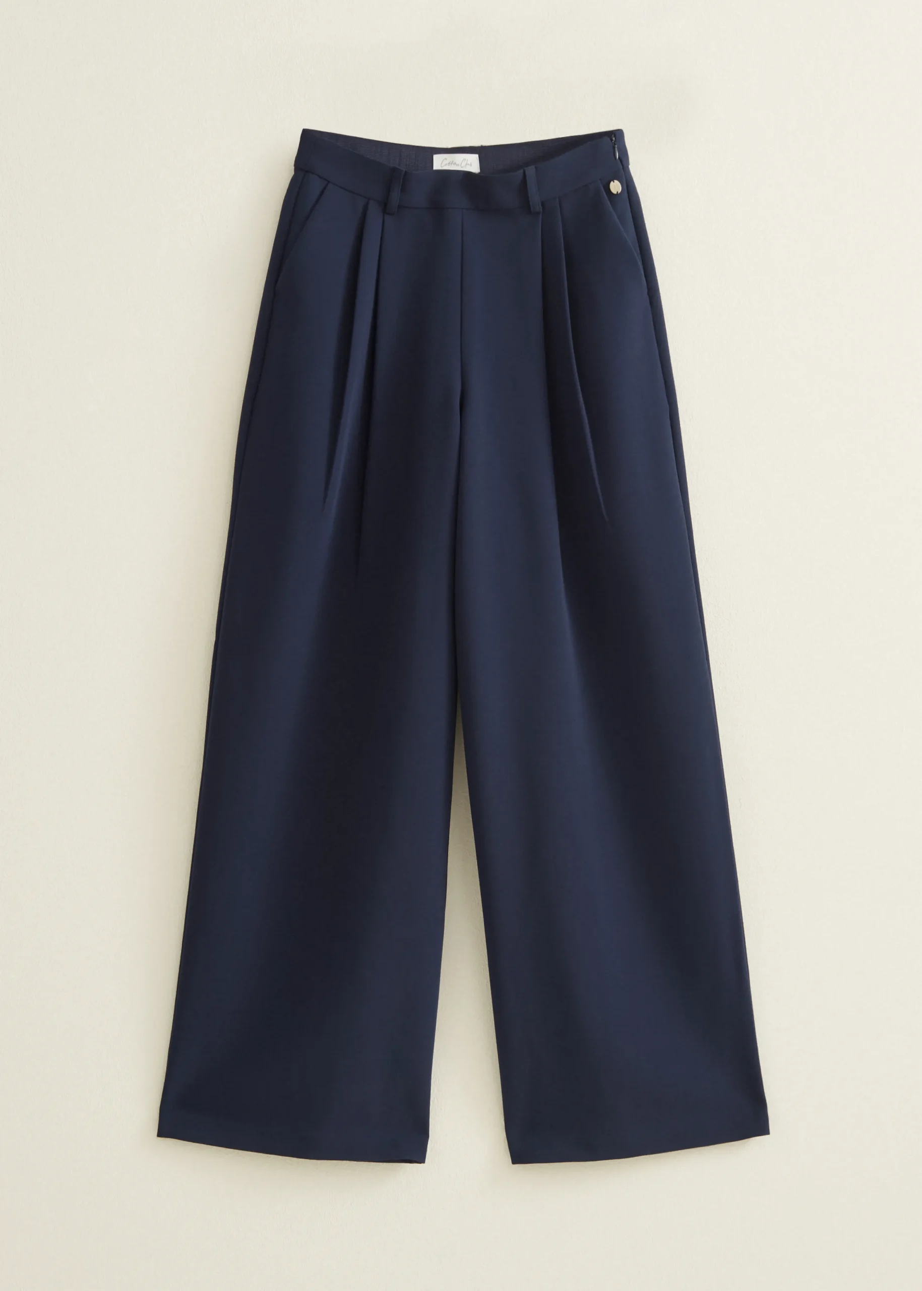 Outlet Cotton Club Pantalon met geplooide details indigo