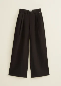 Clearance Cotton Club Pantalon met geplooide details zwart