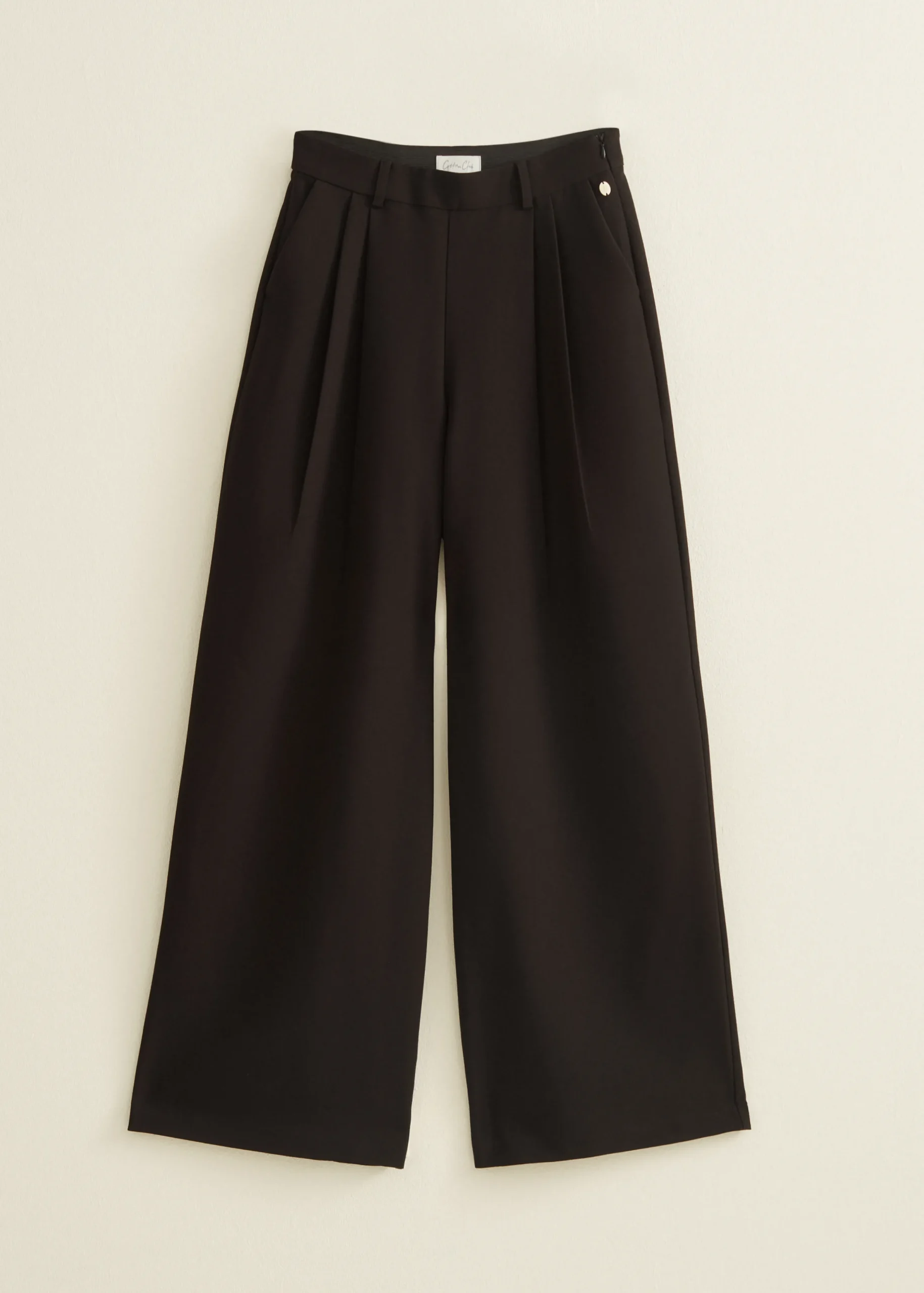 Clearance Cotton Club Pantalon met geplooide details zwart