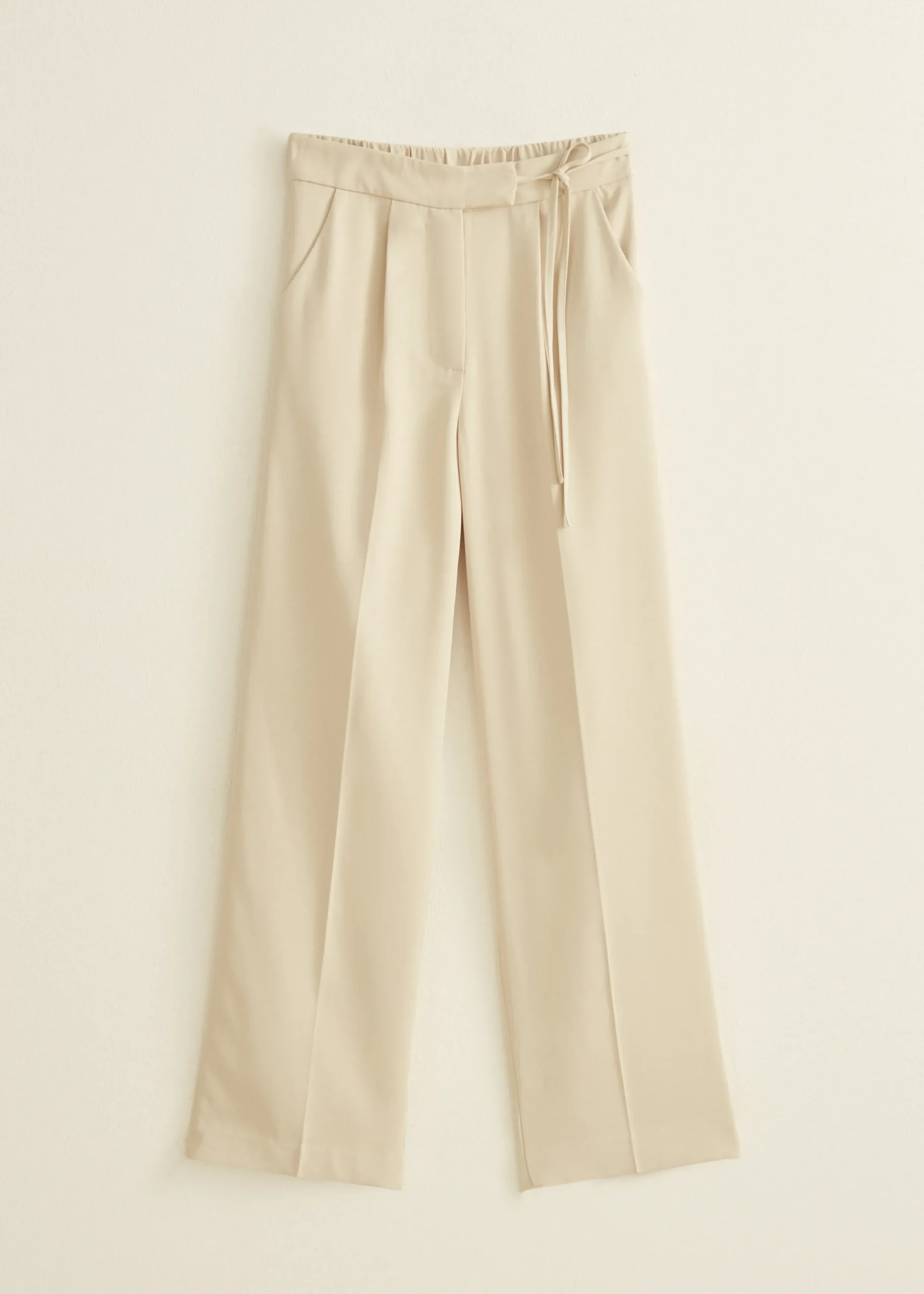 Clearance Cotton Club Pantalon met gestrikt detail ecru