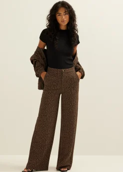 Discount Cotton Club Pantalon met lurex bruin