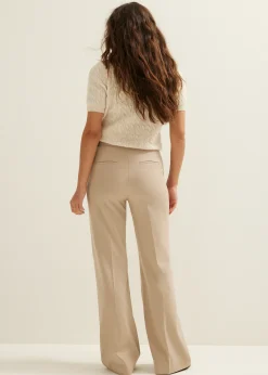 Hot Cotton Club Pantalon met wide leg zand