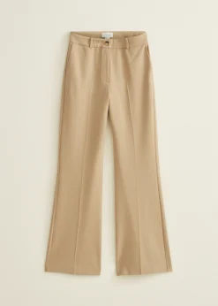 Hot Cotton Club Pantalon met wide leg zand