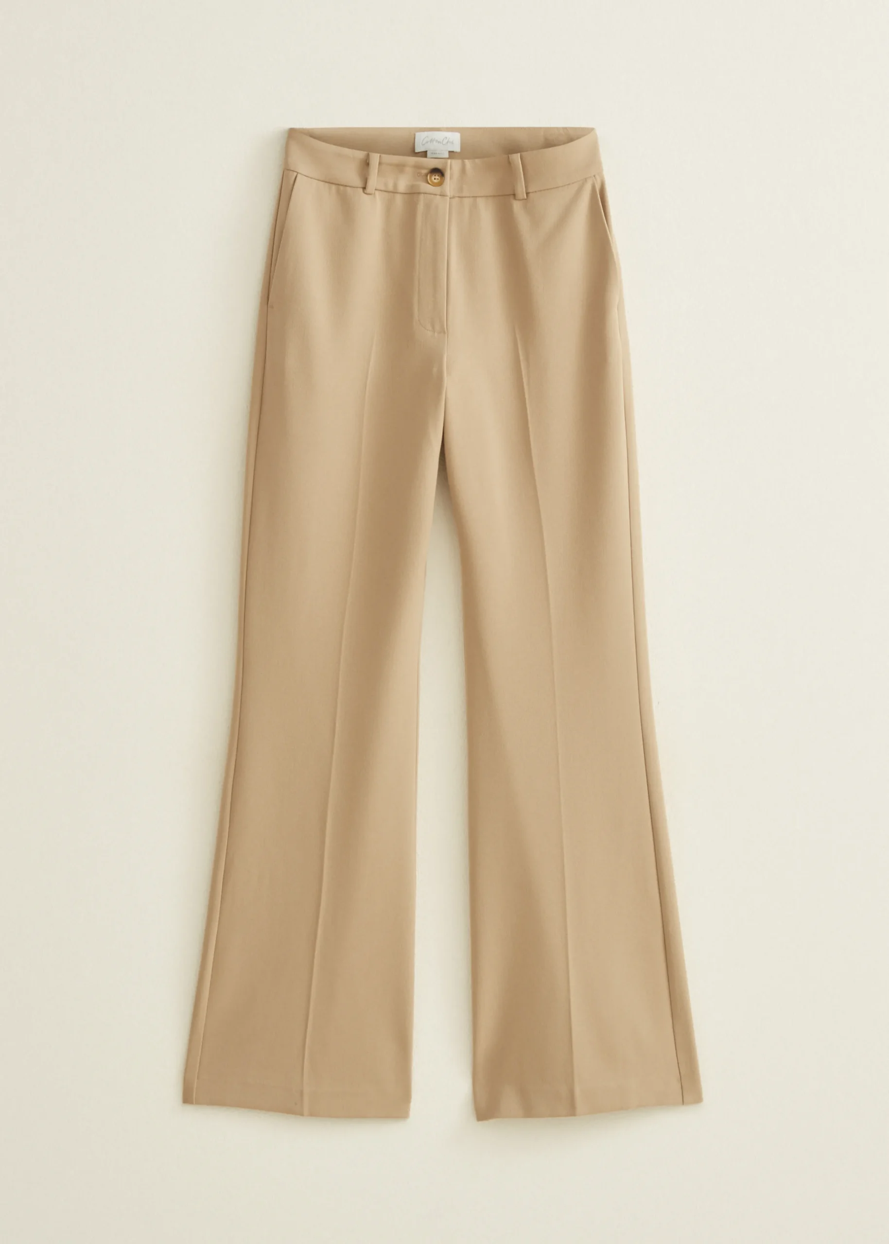 Hot Cotton Club Pantalon met wide leg zand