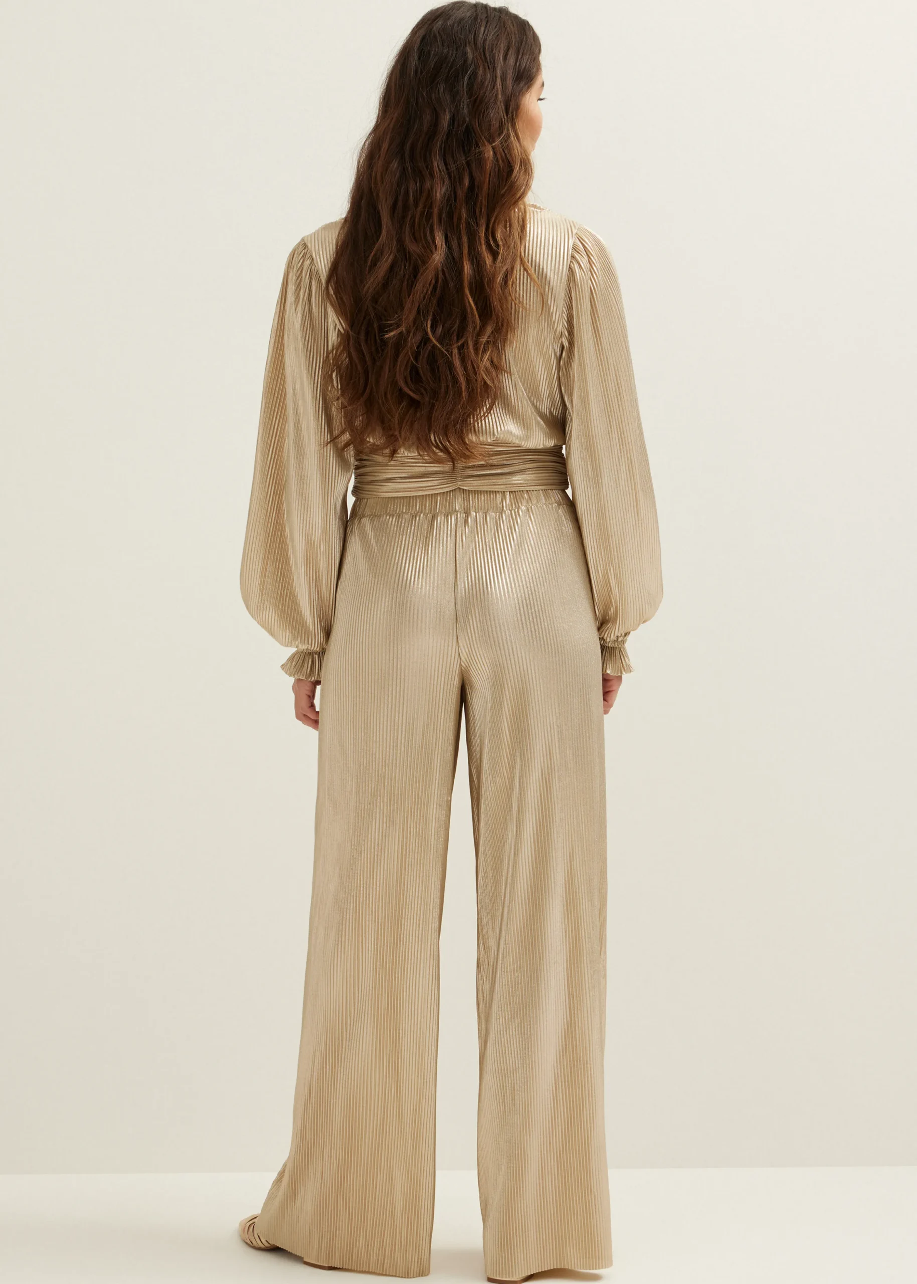 Online Cotton Club Plissé broek goud